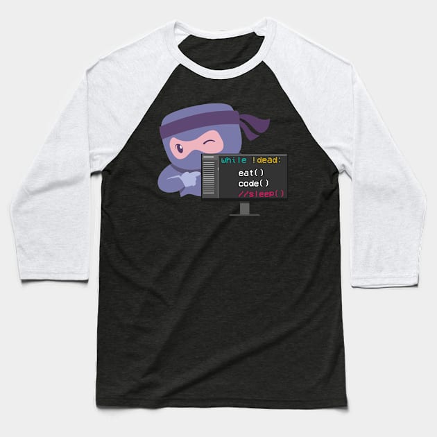 Code Ninja Software Engineer Developer Baseball T-Shirt by Gufbox